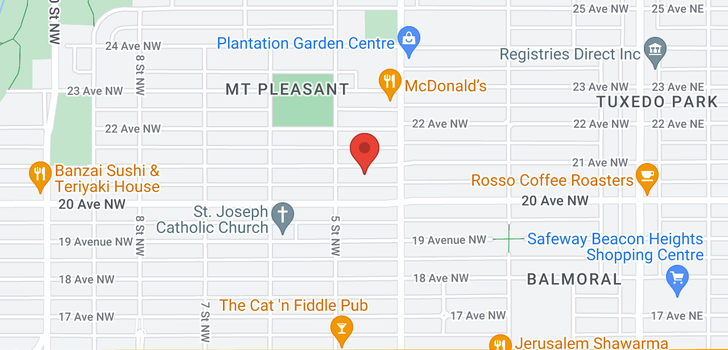 map of 523 21 Avenue NW